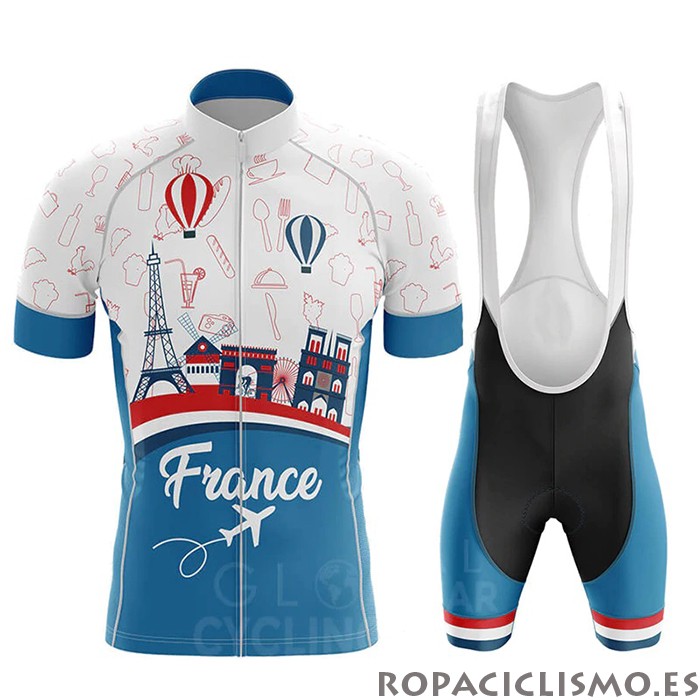 2020 Maillot Campeon Francia Tirantes Mangas Cortas Azur Blanco Rojo